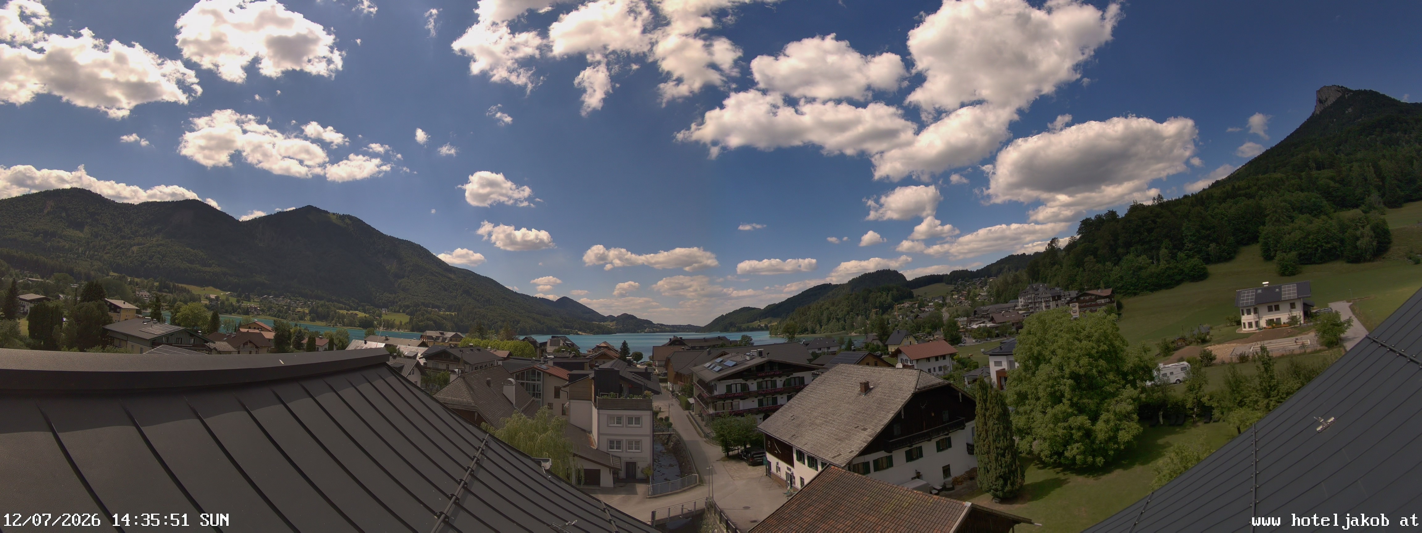 Archived image Webcam View Fuschlsee from Hotel Jakob