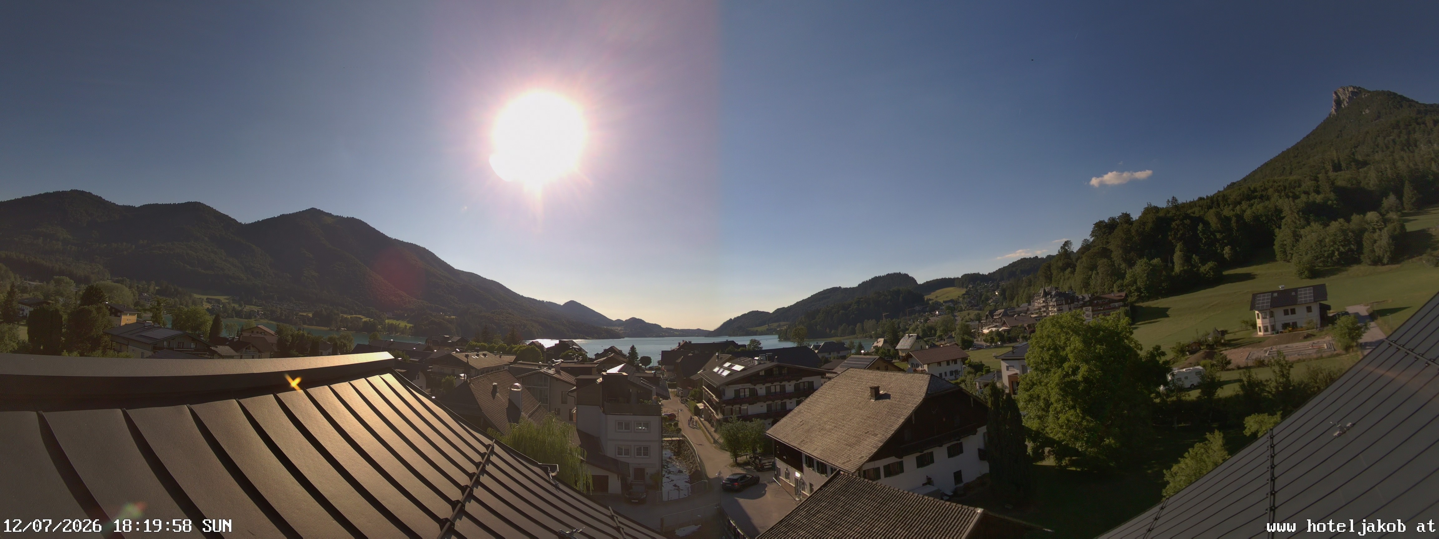 Archived image Webcam View Fuschlsee from Hotel Jakob