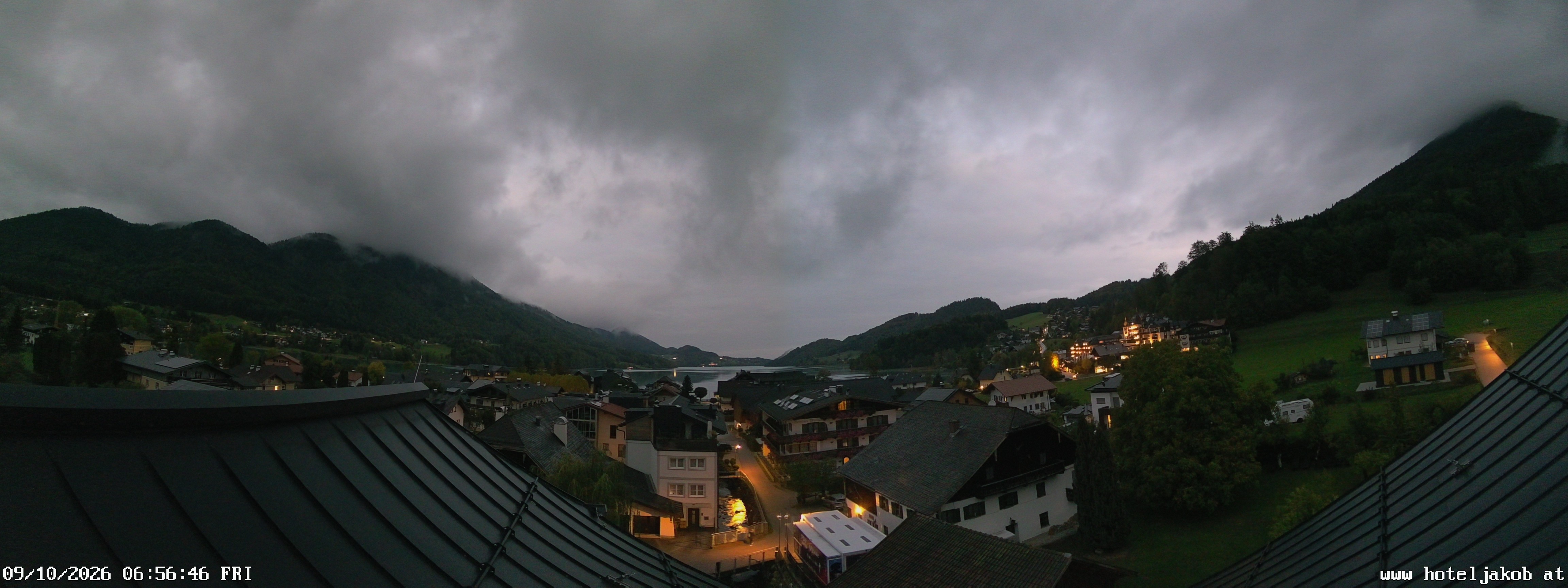 Archived image Webcam View Fuschlsee from Hotel Jakob