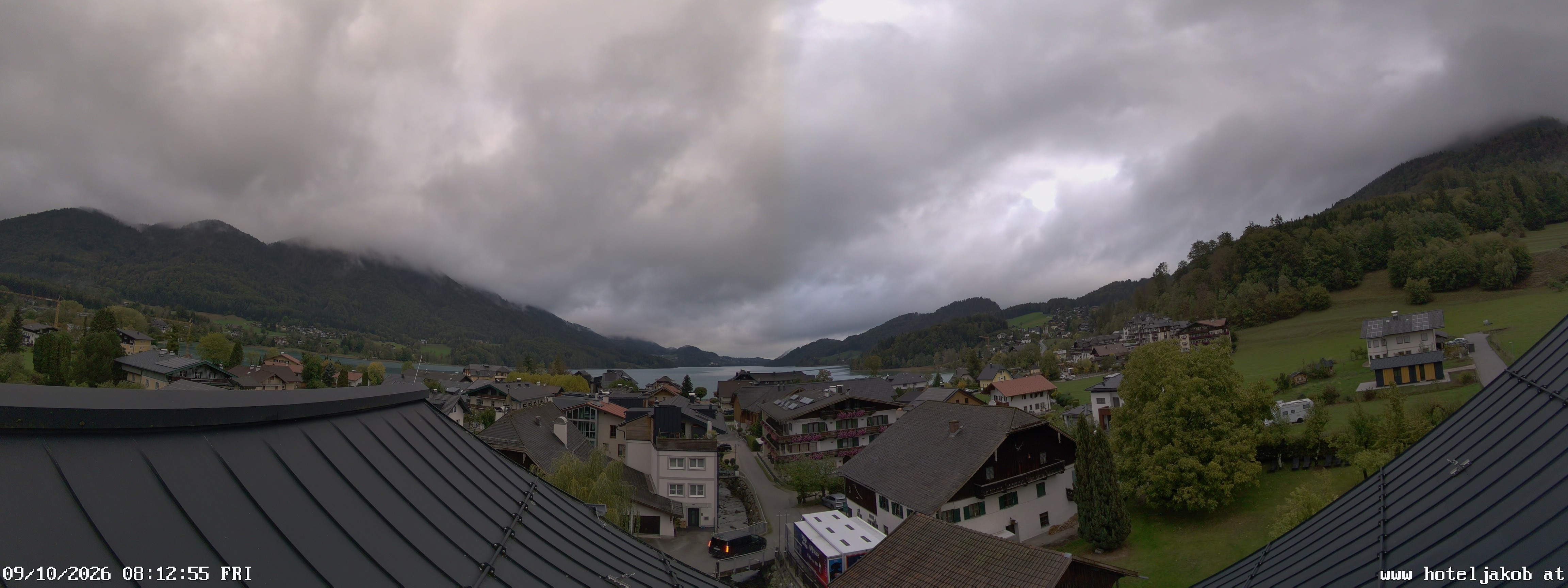 Archived image Webcam View Fuschlsee from Hotel Jakob