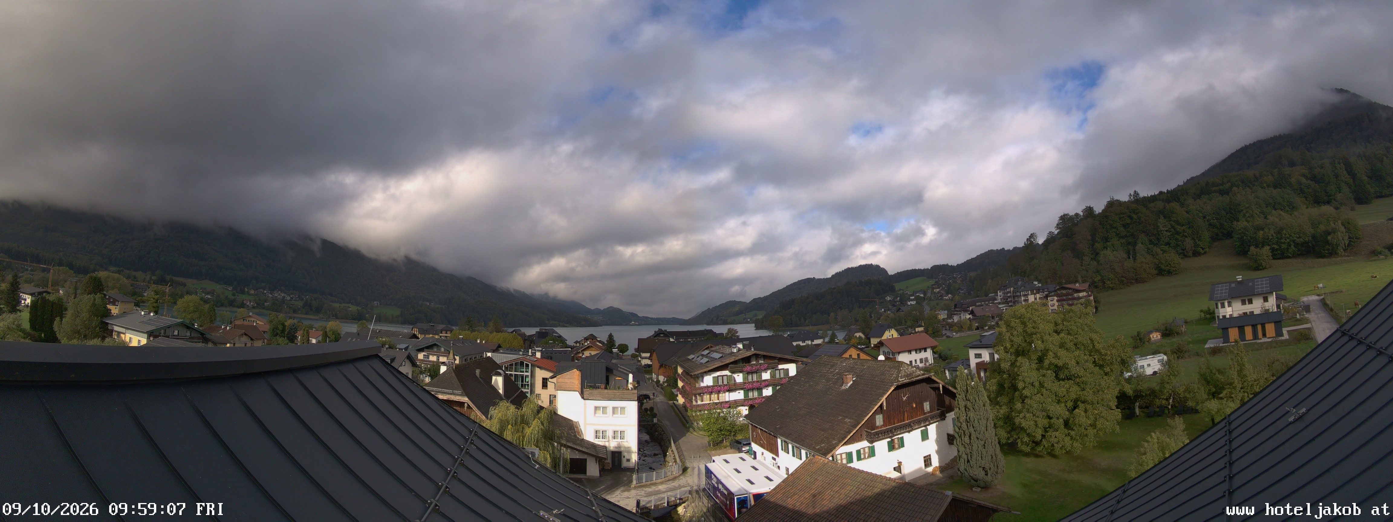 Archived image Webcam View Fuschlsee from Hotel Jakob