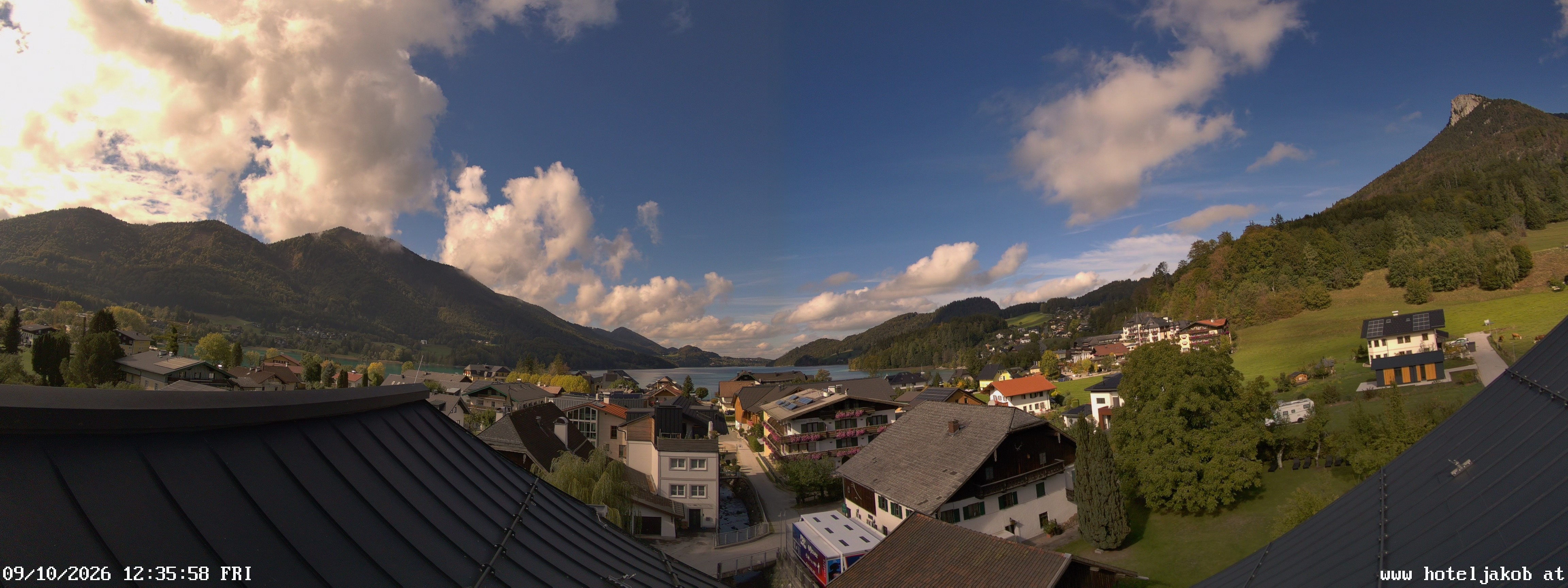 Archived image Webcam View Fuschlsee from Hotel Jakob