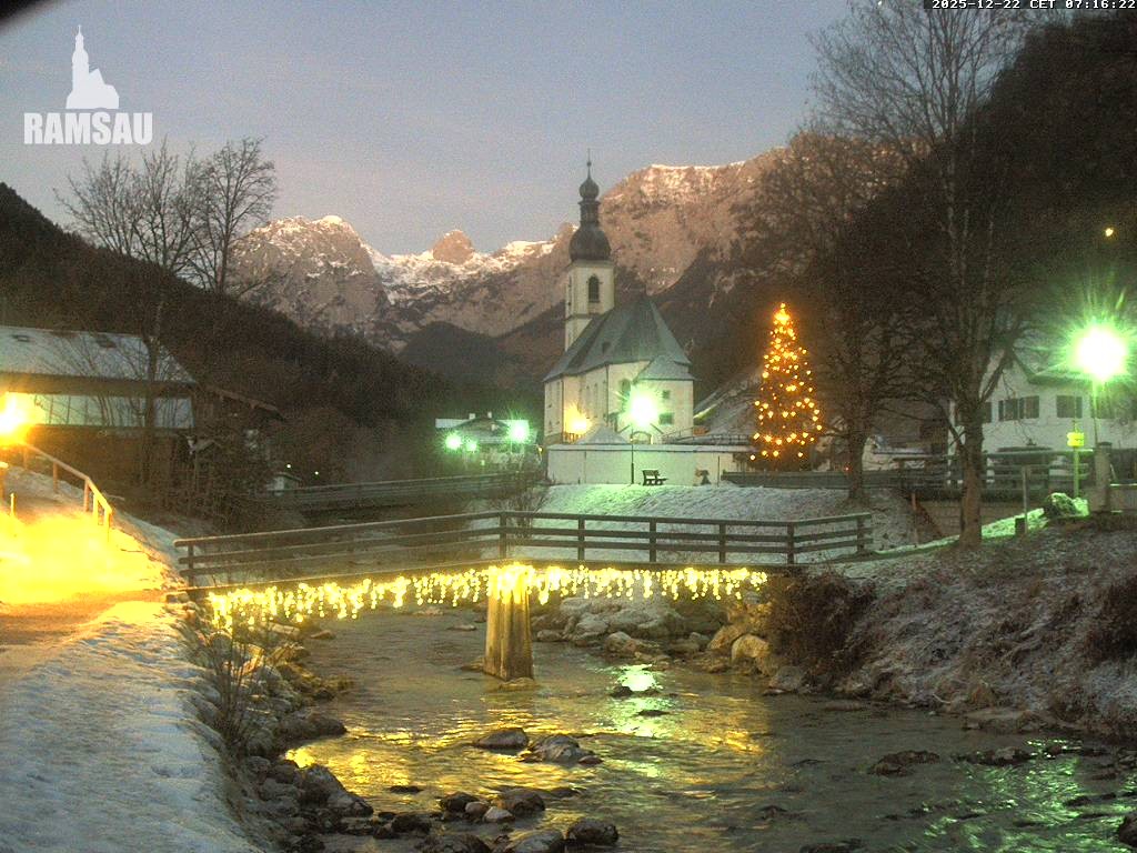 Archiv Foto Webcam Malerwinkel in Ramsau bei Berchtesgaden - Ortskirche St. Sebastian