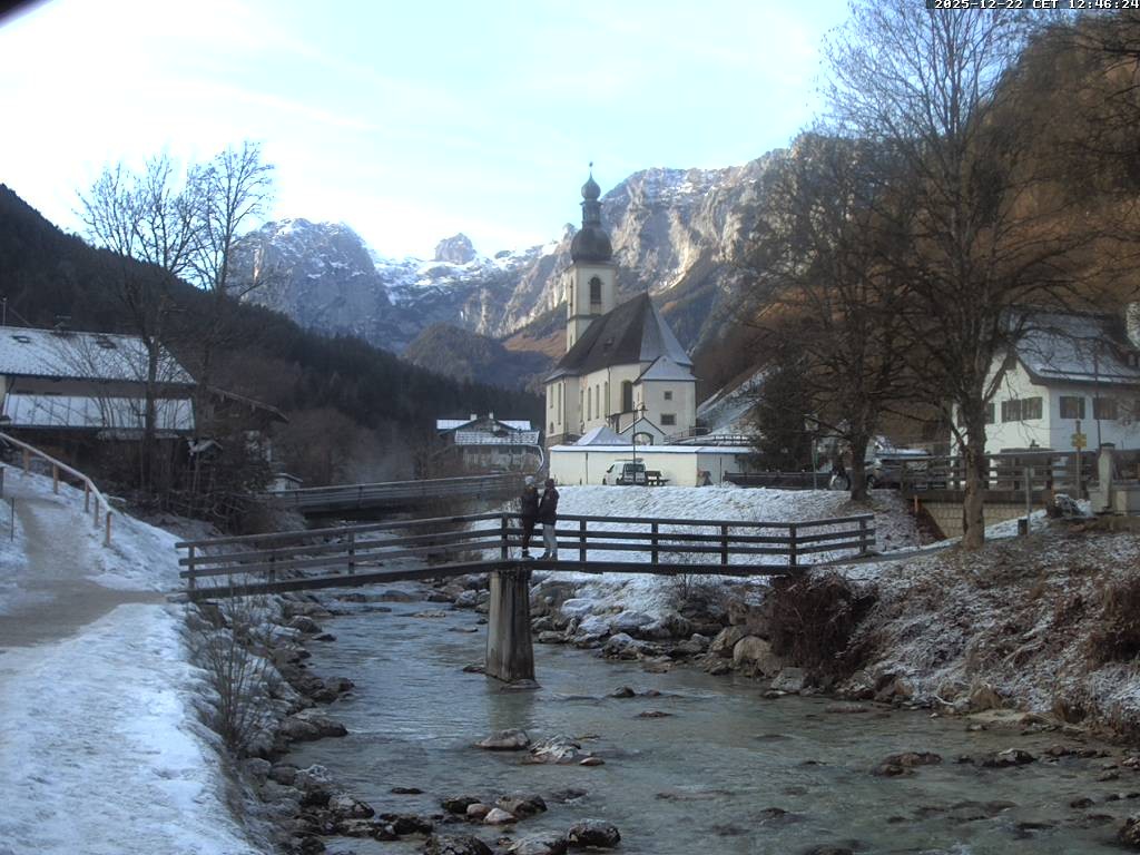 Archiv Foto Webcam Malerwinkel in Ramsau bei Berchtesgaden - Ortskirche St. Sebastian