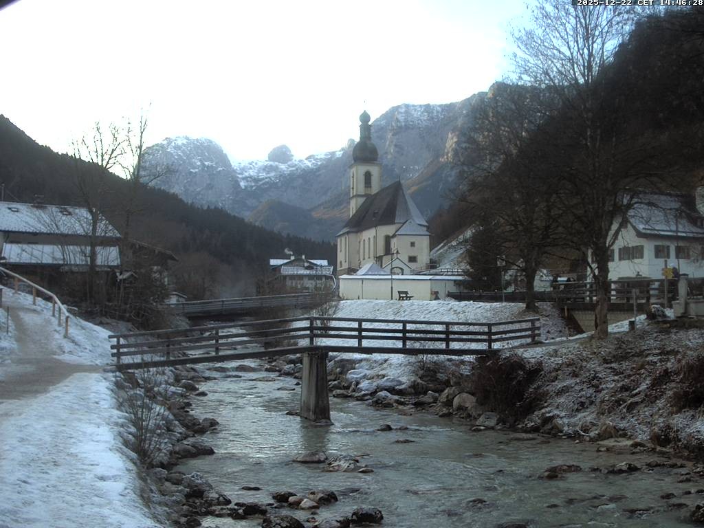 Archiv Foto Webcam Malerwinkel in Ramsau bei Berchtesgaden - Ortskirche St. Sebastian
