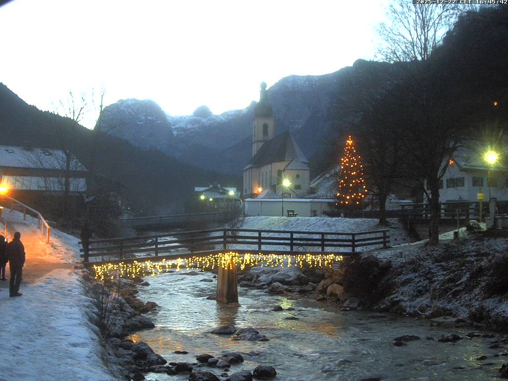 Archiv Foto Webcam Malerwinkel in Ramsau bei Berchtesgaden - Ortskirche St. Sebastian