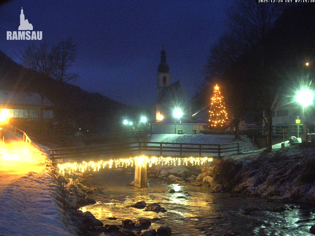Archiv Foto Webcam Malerwinkel in Ramsau bei Berchtesgaden - Ortskirche St. Sebastian