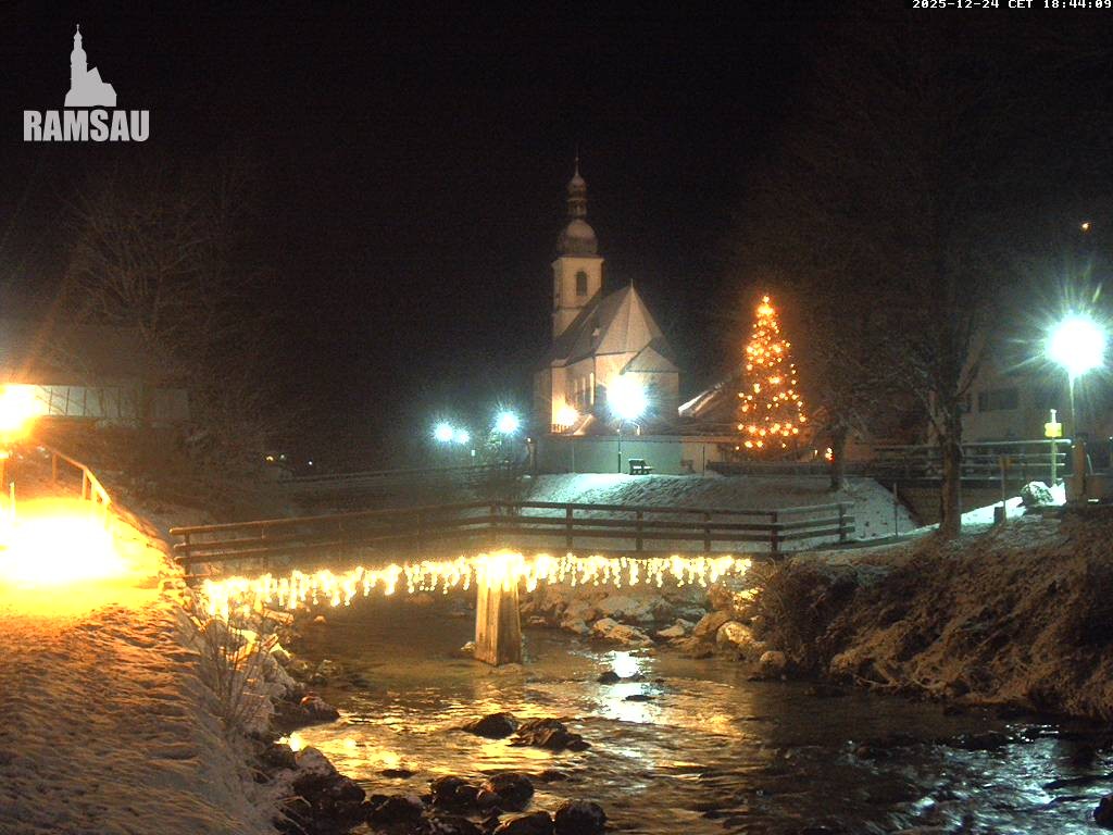 Archiv Foto Webcam Malerwinkel in Ramsau bei Berchtesgaden - Ortskirche St. Sebastian