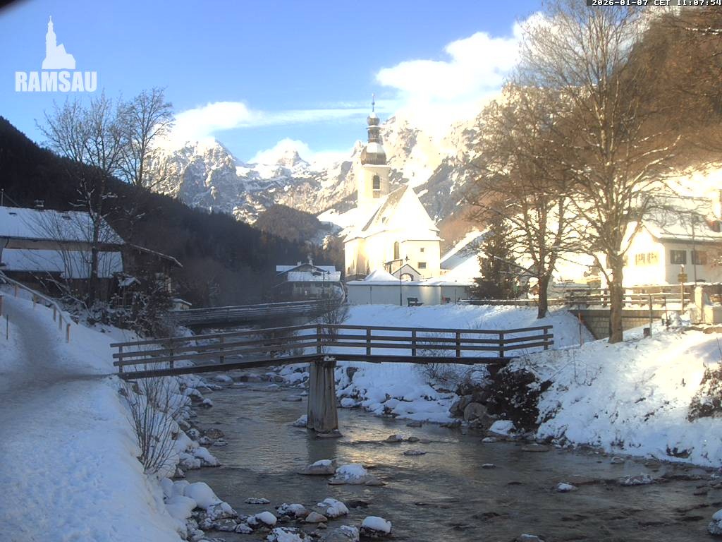 Archived image Webcam Ramsau - Berchtesgaden - St. Sebastian Church