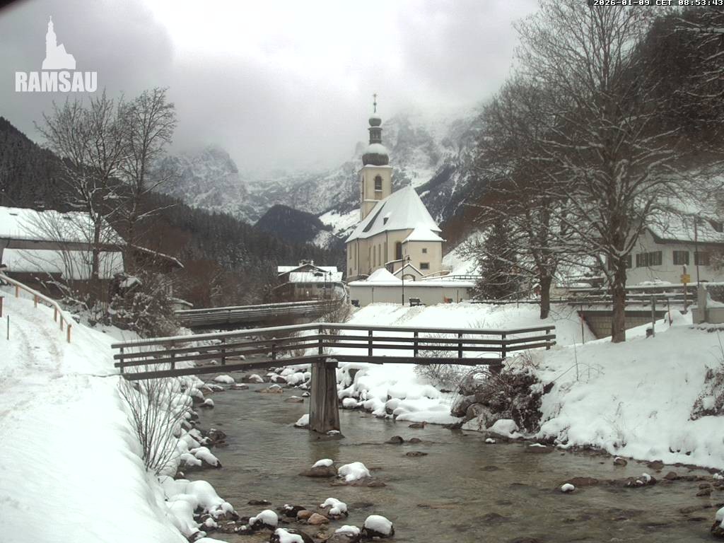 Archived image Webcam Ramsau - Berchtesgaden - St. Sebastian Church