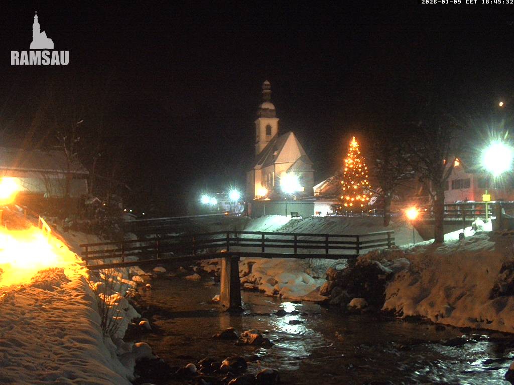 Archiv Foto Webcam Malerwinkel in Ramsau bei Berchtesgaden - Ortskirche St. Sebastian