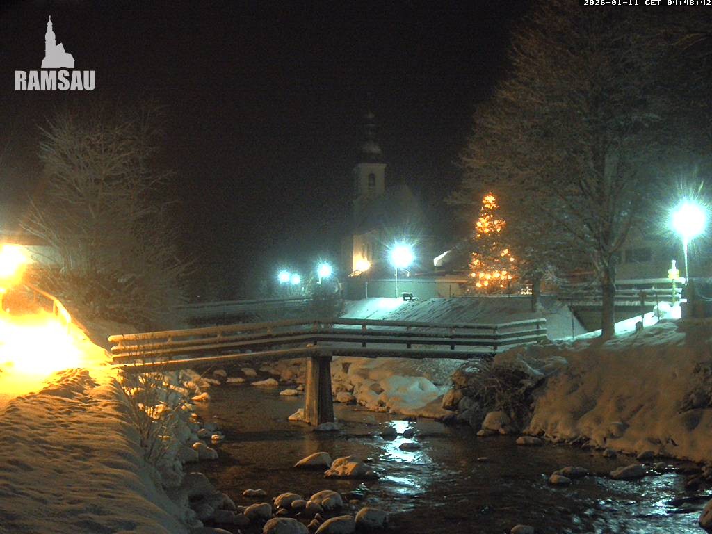 Archiv Foto Webcam Malerwinkel in Ramsau bei Berchtesgaden - Ortskirche St. Sebastian