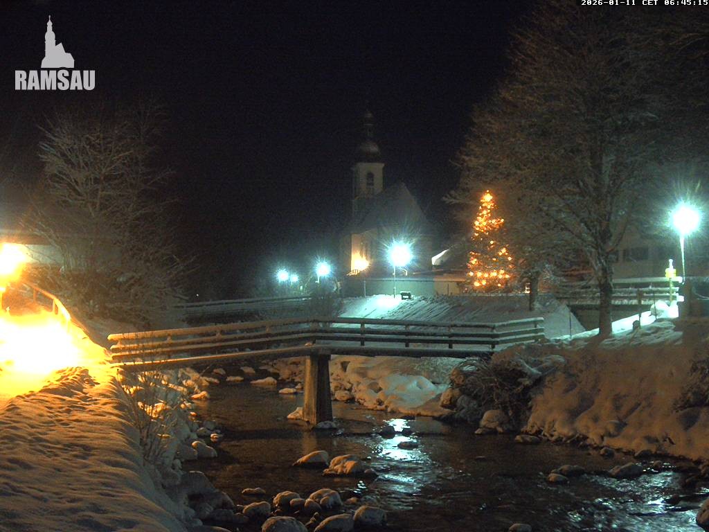 Archiv Foto Webcam Malerwinkel in Ramsau bei Berchtesgaden - Ortskirche St. Sebastian