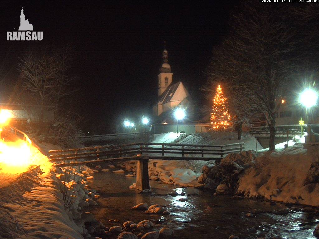 Archiv Foto Webcam Malerwinkel in Ramsau bei Berchtesgaden - Ortskirche St. Sebastian