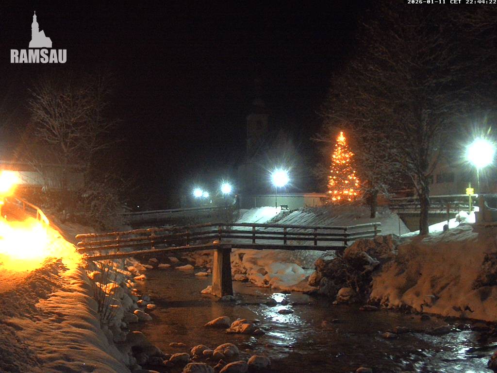 Archiv Foto Webcam Malerwinkel in Ramsau bei Berchtesgaden - Ortskirche St. Sebastian