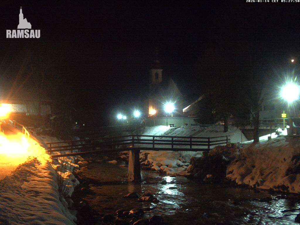 Archiv Foto Webcam Malerwinkel in Ramsau bei Berchtesgaden - Ortskirche St. Sebastian