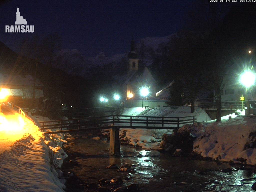 Archiv Foto Webcam Malerwinkel in Ramsau bei Berchtesgaden - Ortskirche St. Sebastian