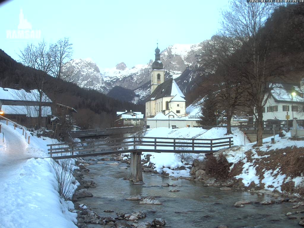 Archived image Webcam Ramsau - Berchtesgaden - St. Sebastian Church