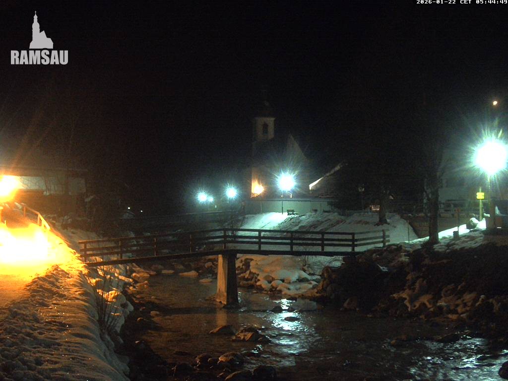 Archiv Foto Webcam Malerwinkel in Ramsau bei Berchtesgaden - Ortskirche St. Sebastian