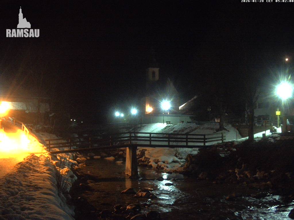 Archiv Foto Webcam Malerwinkel in Ramsau bei Berchtesgaden - Ortskirche St. Sebastian