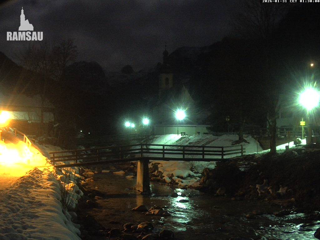 Archiv Foto Webcam Malerwinkel in Ramsau bei Berchtesgaden - Ortskirche St. Sebastian