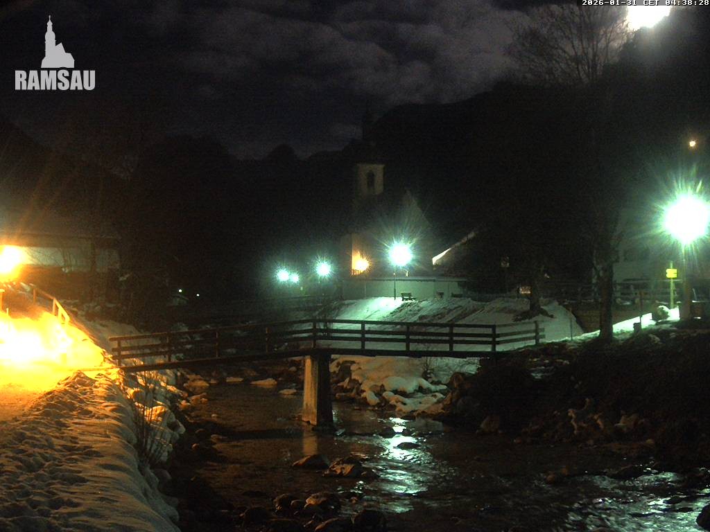 Archiv Foto Webcam Malerwinkel in Ramsau bei Berchtesgaden - Ortskirche St. Sebastian