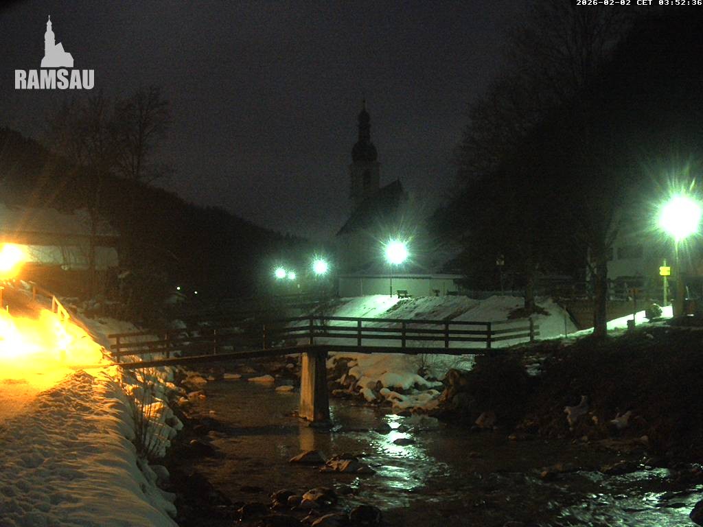 Archiv Foto Webcam Malerwinkel in Ramsau bei Berchtesgaden - Ortskirche St. Sebastian
