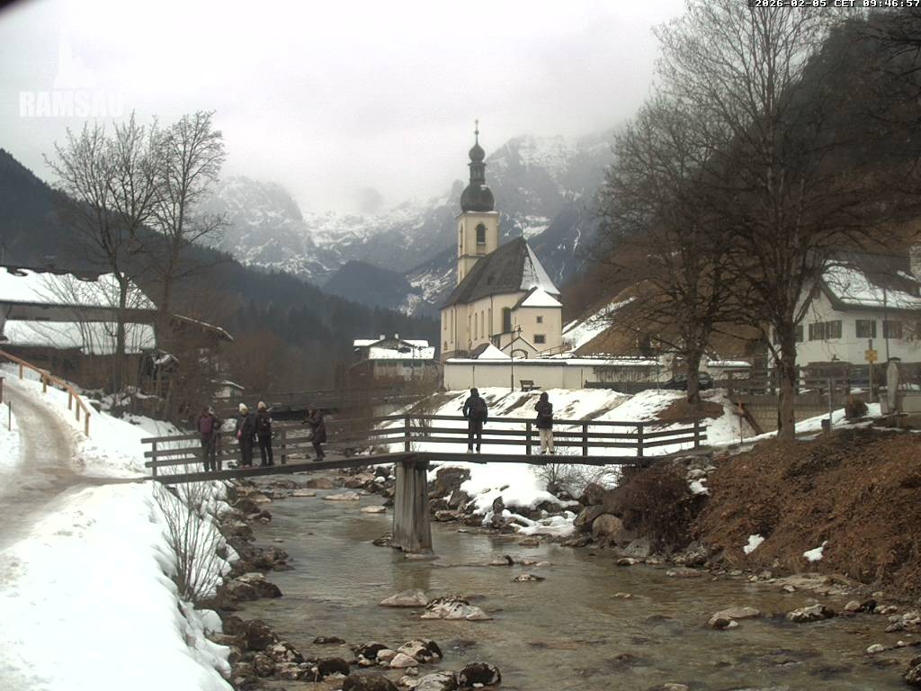 Archiv Foto Webcam Malerwinkel in Ramsau bei Berchtesgaden - Ortskirche St. Sebastian