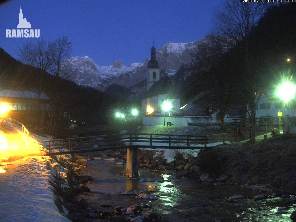 Archiv Foto Webcam Malerwinkel in Ramsau bei Berchtesgaden - Ortskirche St. Sebastian
