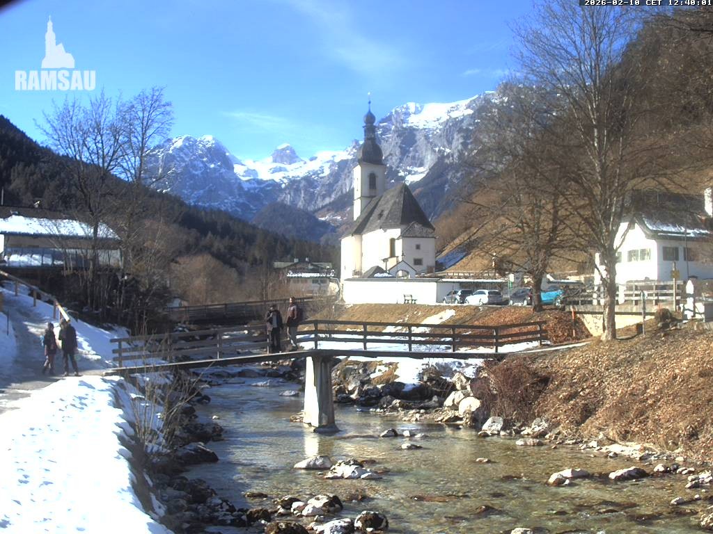 Archiv Foto Webcam Malerwinkel in Ramsau bei Berchtesgaden - Ortskirche St. Sebastian