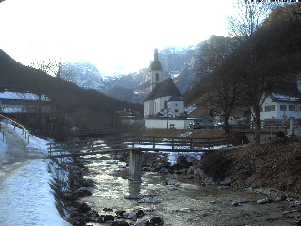 Archiv Foto Webcam Malerwinkel in Ramsau bei Berchtesgaden - Ortskirche St. Sebastian