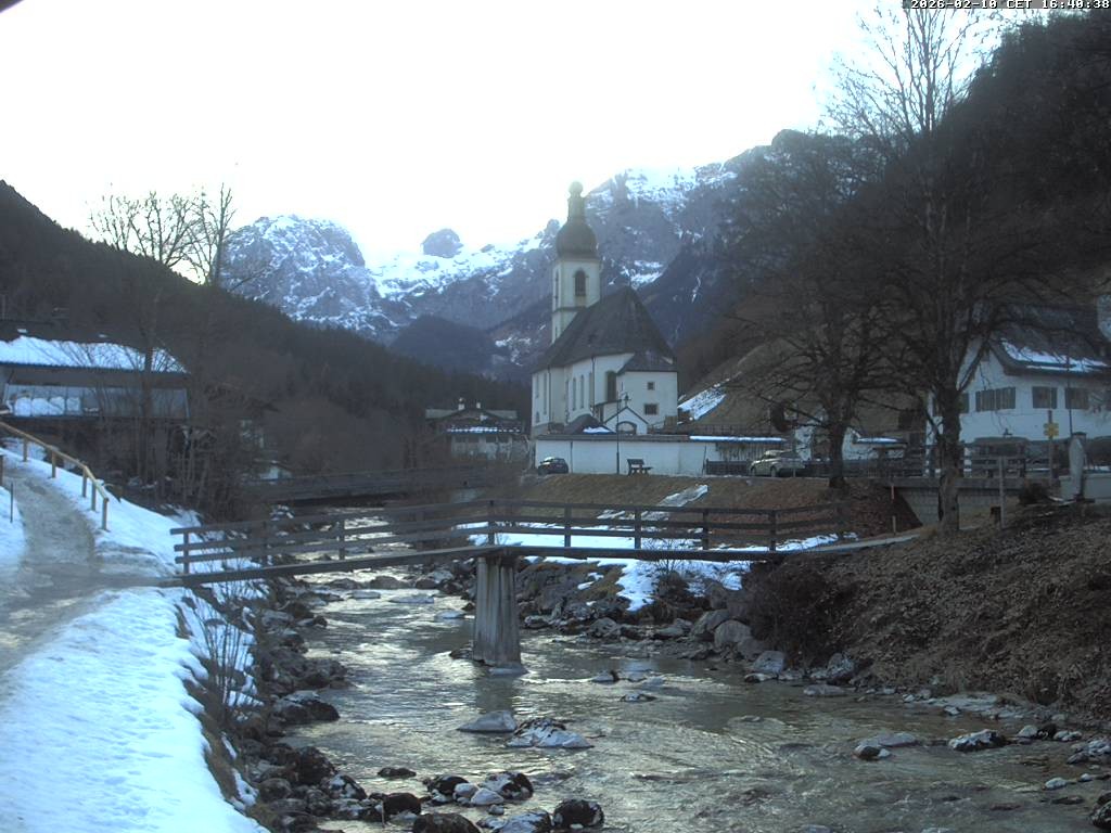 Archiv Foto Webcam Malerwinkel in Ramsau bei Berchtesgaden - Ortskirche St. Sebastian