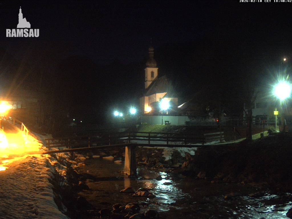 Archiv Foto Webcam Malerwinkel in Ramsau bei Berchtesgaden - Ortskirche St. Sebastian