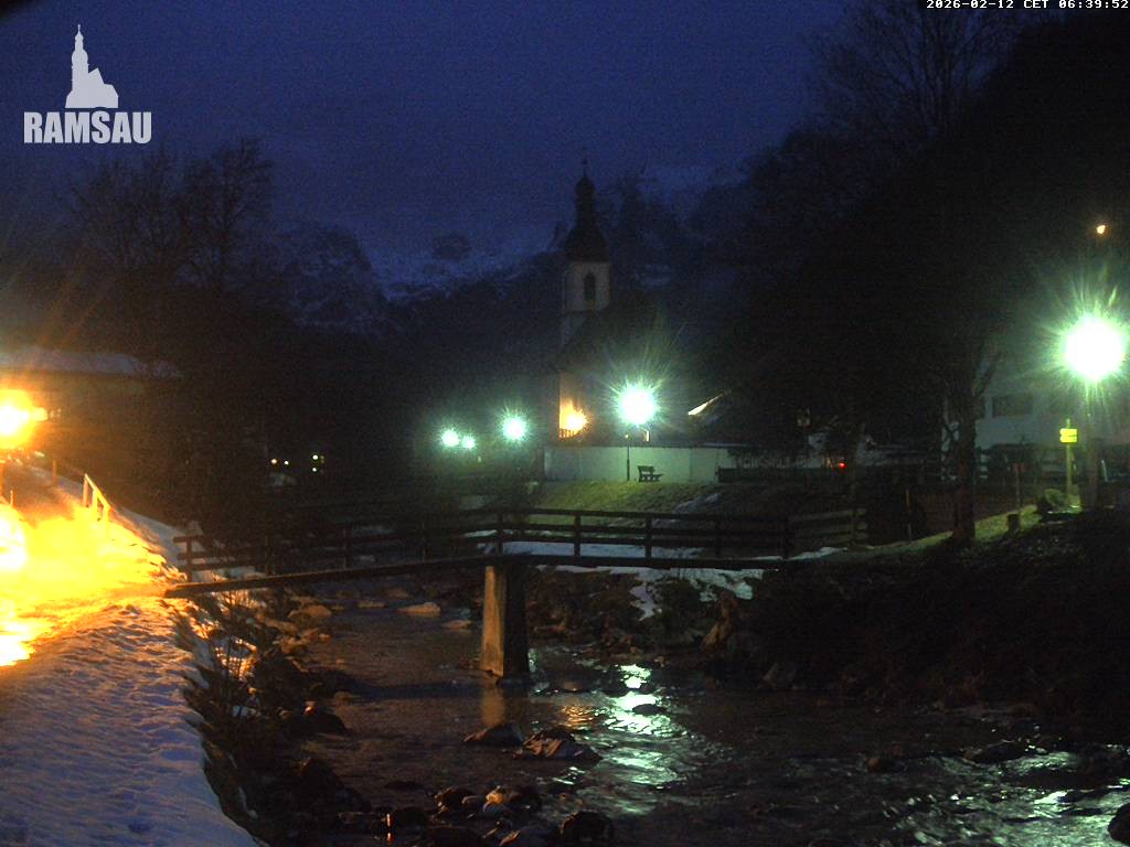 Archiv Foto Webcam Malerwinkel in Ramsau bei Berchtesgaden - Ortskirche St. Sebastian