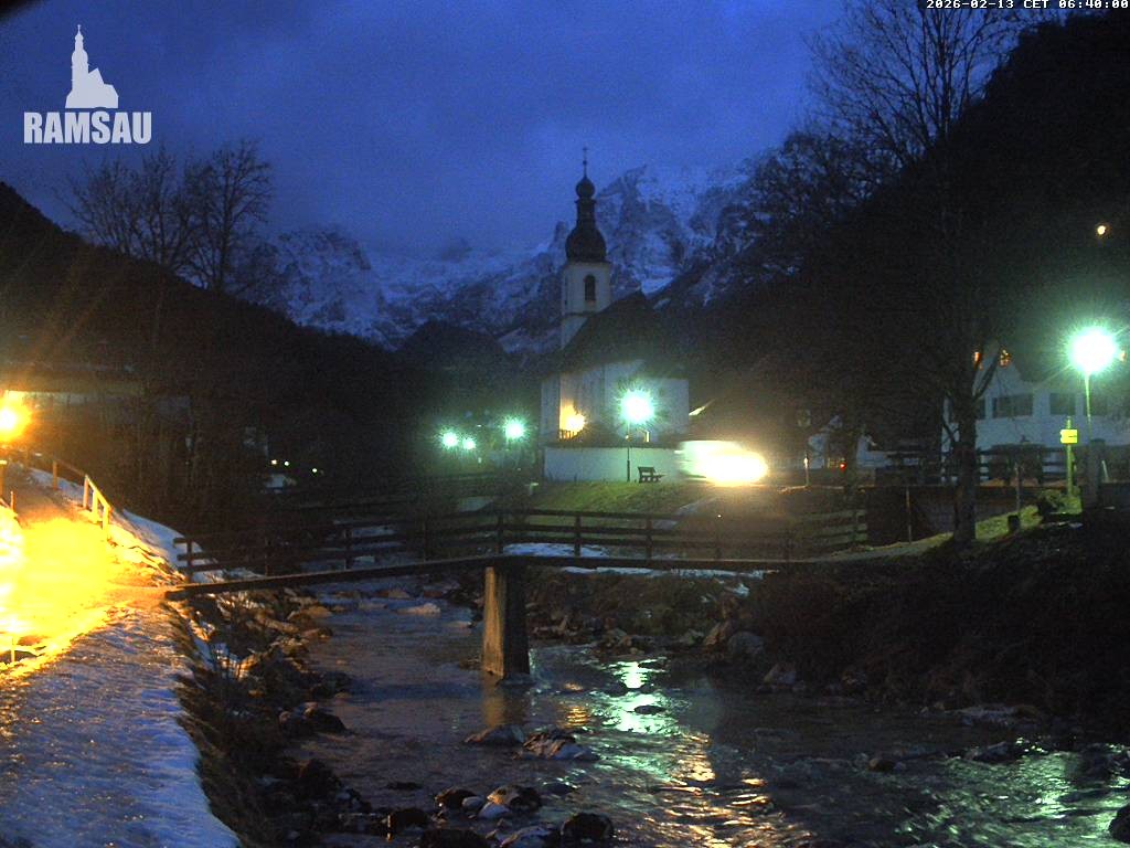 Archiv Foto Webcam Malerwinkel in Ramsau bei Berchtesgaden - Ortskirche St. Sebastian