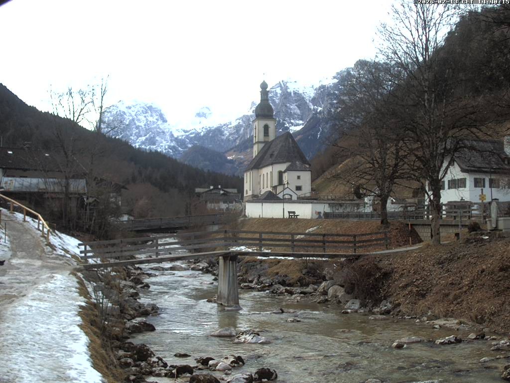 Archiv Foto Webcam Malerwinkel in Ramsau bei Berchtesgaden - Ortskirche St. Sebastian