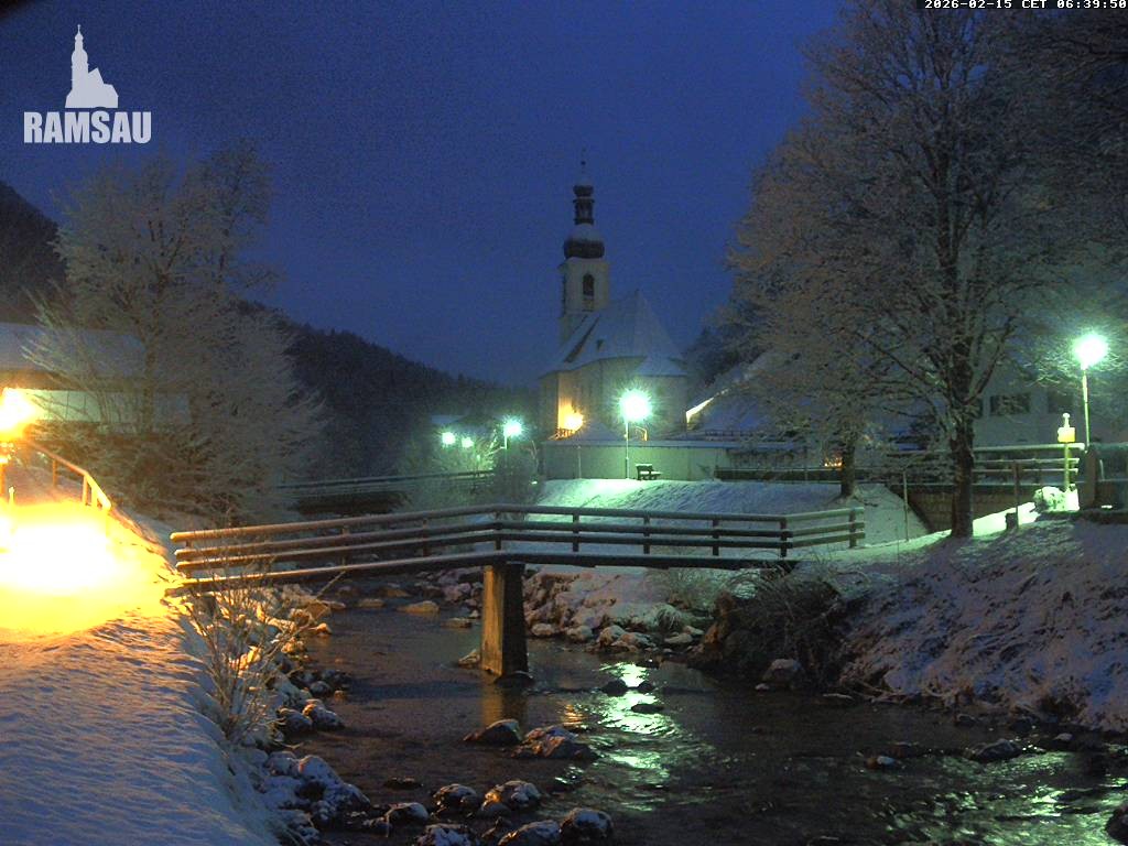 Archiv Foto Webcam Malerwinkel in Ramsau bei Berchtesgaden - Ortskirche St. Sebastian