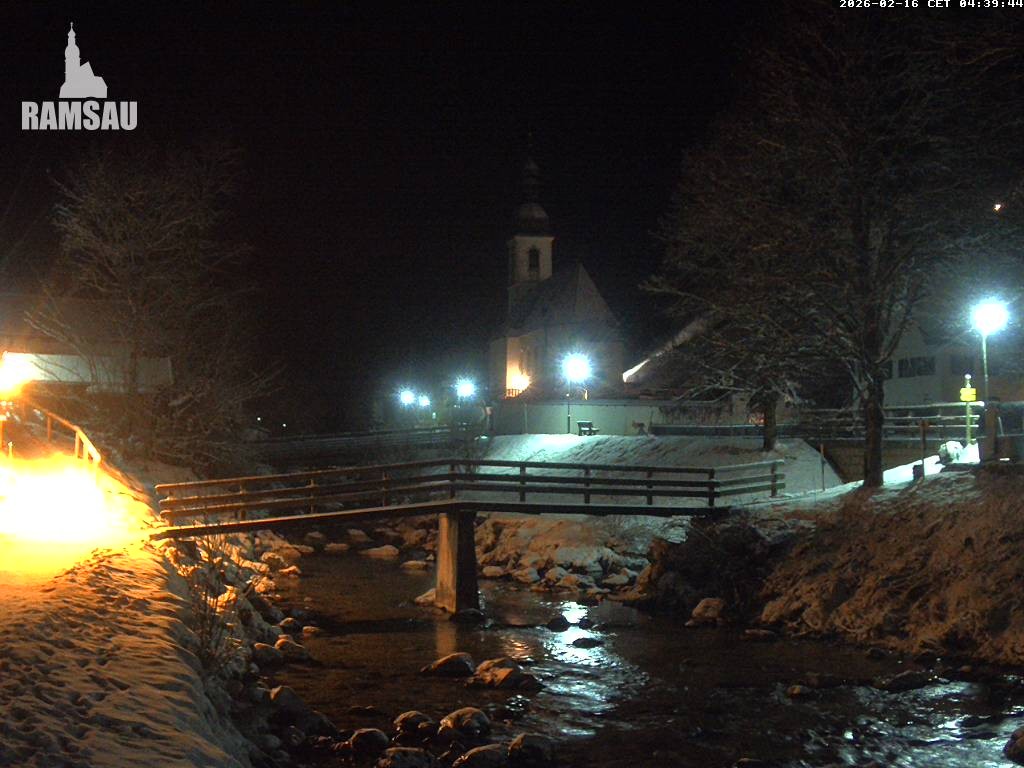 Archiv Foto Webcam Malerwinkel in Ramsau bei Berchtesgaden - Ortskirche St. Sebastian