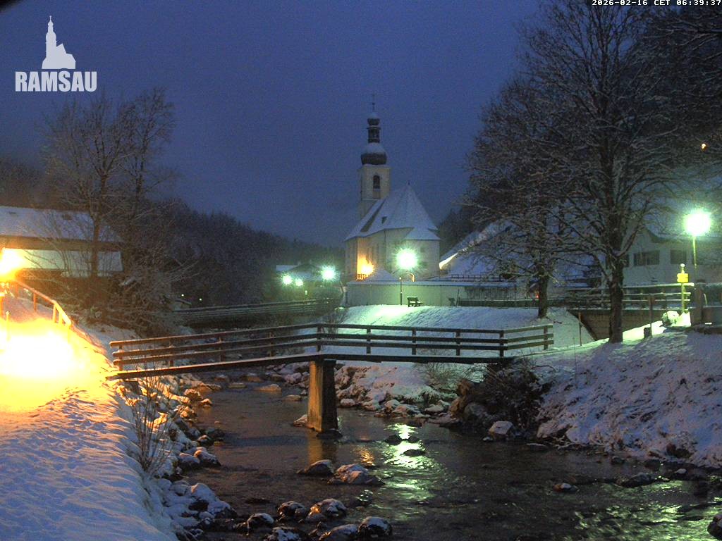 Archiv Foto Webcam Malerwinkel in Ramsau bei Berchtesgaden - Ortskirche St. Sebastian