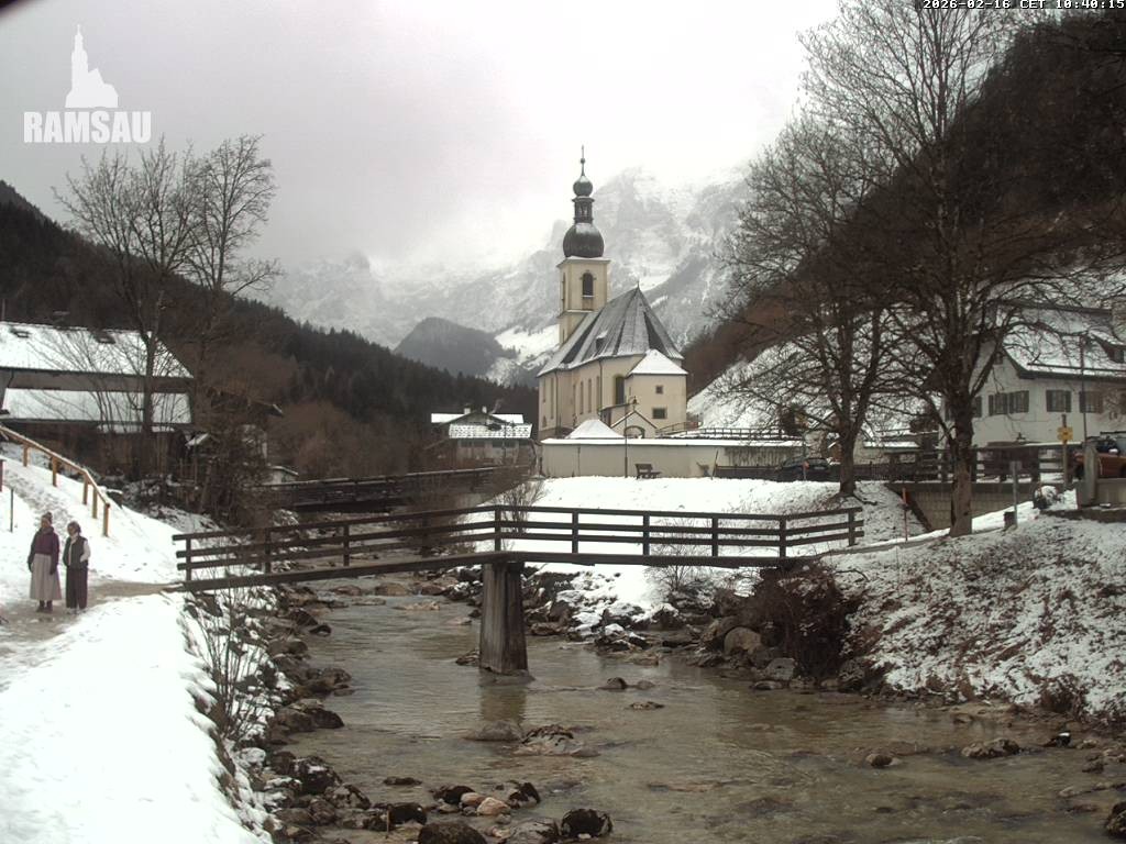 Archiv Foto Webcam Malerwinkel in Ramsau bei Berchtesgaden - Ortskirche St. Sebastian