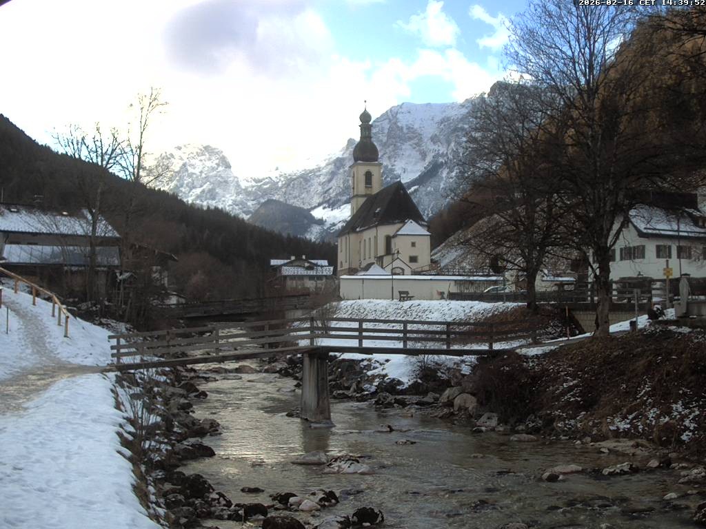 Archiv Foto Webcam Malerwinkel in Ramsau bei Berchtesgaden - Ortskirche St. Sebastian