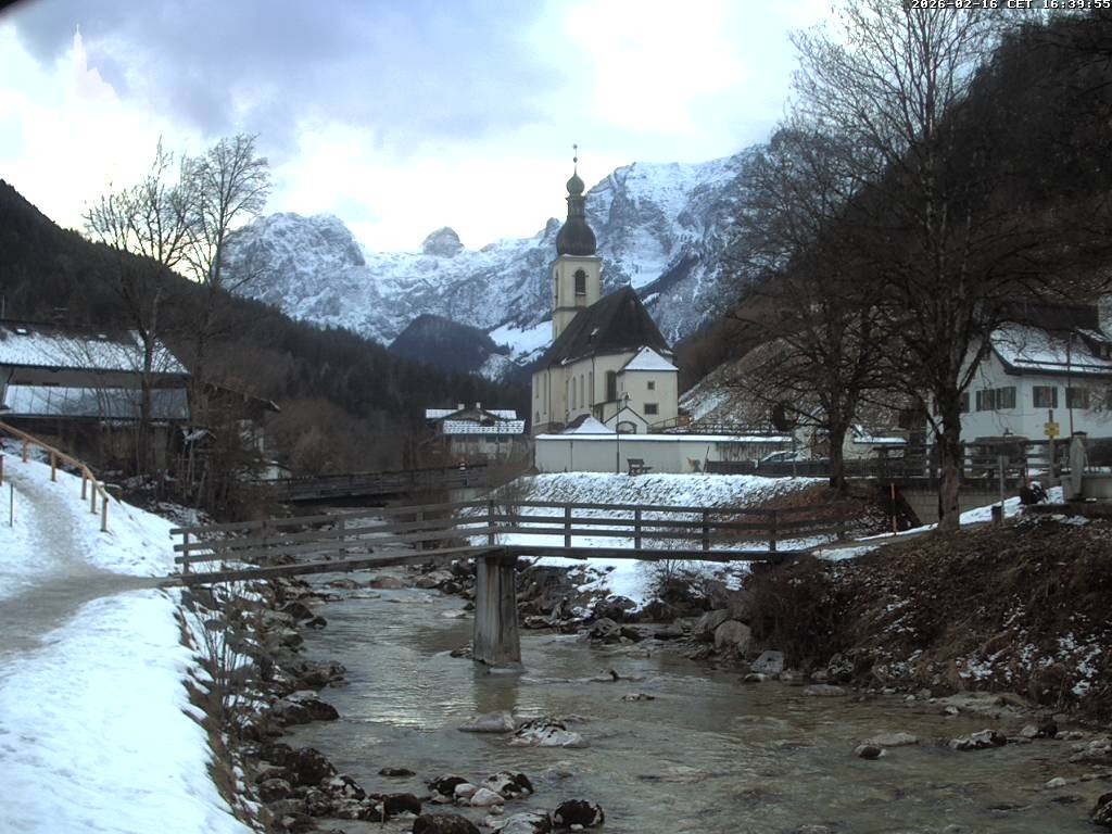 Archiv Foto Webcam Malerwinkel in Ramsau bei Berchtesgaden - Ortskirche St. Sebastian