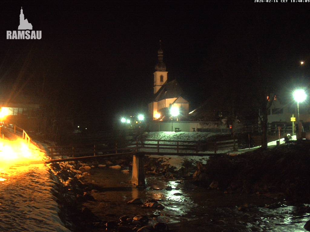 Archiv Foto Webcam Malerwinkel in Ramsau bei Berchtesgaden - Ortskirche St. Sebastian