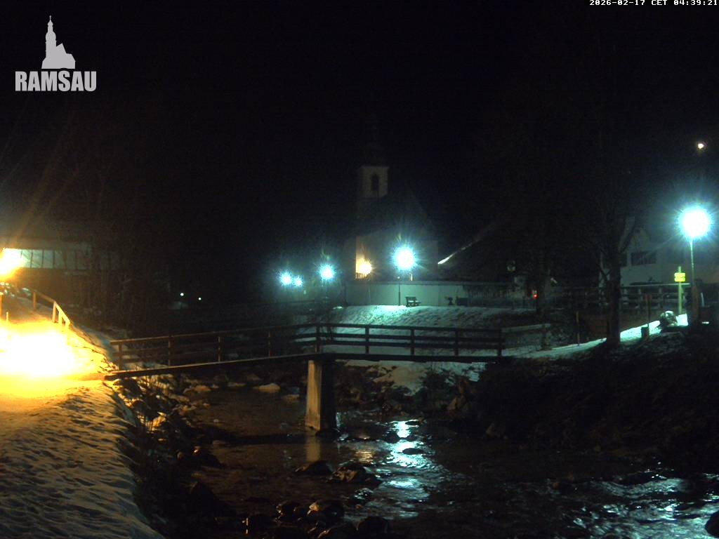 Archiv Foto Webcam Malerwinkel in Ramsau bei Berchtesgaden - Ortskirche St. Sebastian