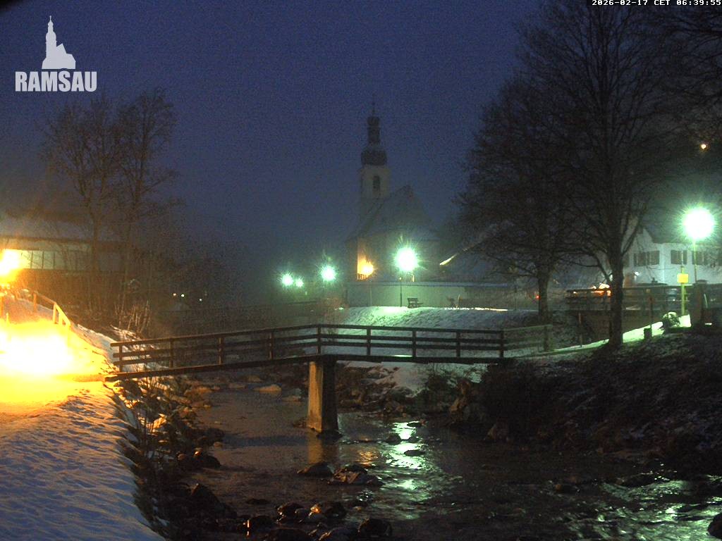 Archiv Foto Webcam Malerwinkel in Ramsau bei Berchtesgaden - Ortskirche St. Sebastian