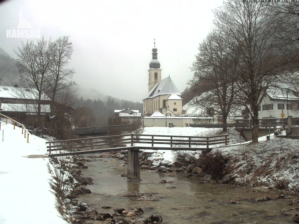 Archiv Foto Webcam Malerwinkel in Ramsau bei Berchtesgaden - Ortskirche St. Sebastian