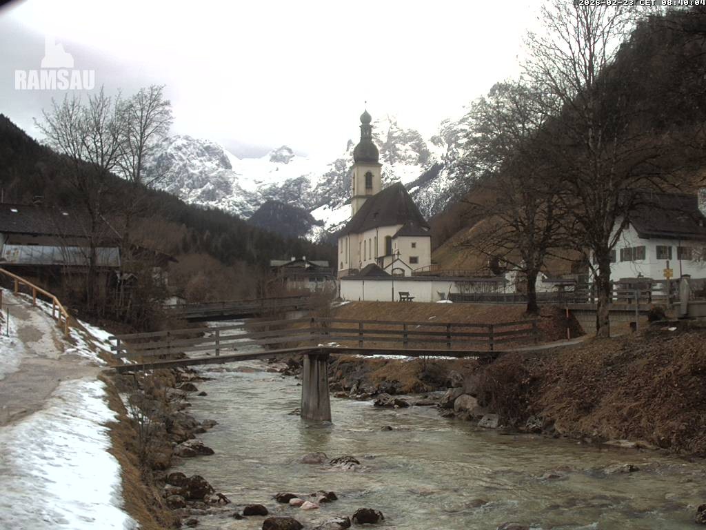 Archiv Foto Webcam Malerwinkel in Ramsau bei Berchtesgaden - Ortskirche St. Sebastian