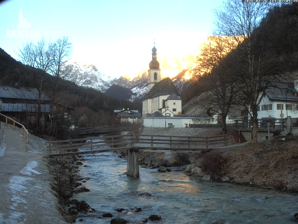 Archived image Webcam Ramsau - Berchtesgaden - St. Sebastian Church