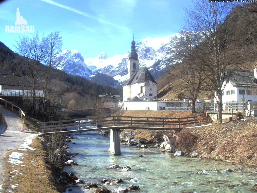 Archived image Webcam Ramsau - Berchtesgaden - St. Sebastian Church