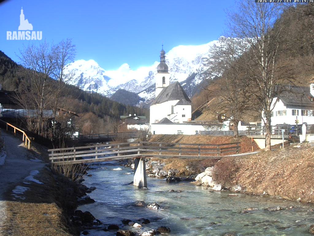 Archived image Webcam Ramsau - Berchtesgaden - St. Sebastian Church